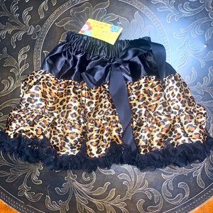 Hair Bowes Unlimited Animal Print Polyester Skirt w Black Petticoat Bow Size 3T